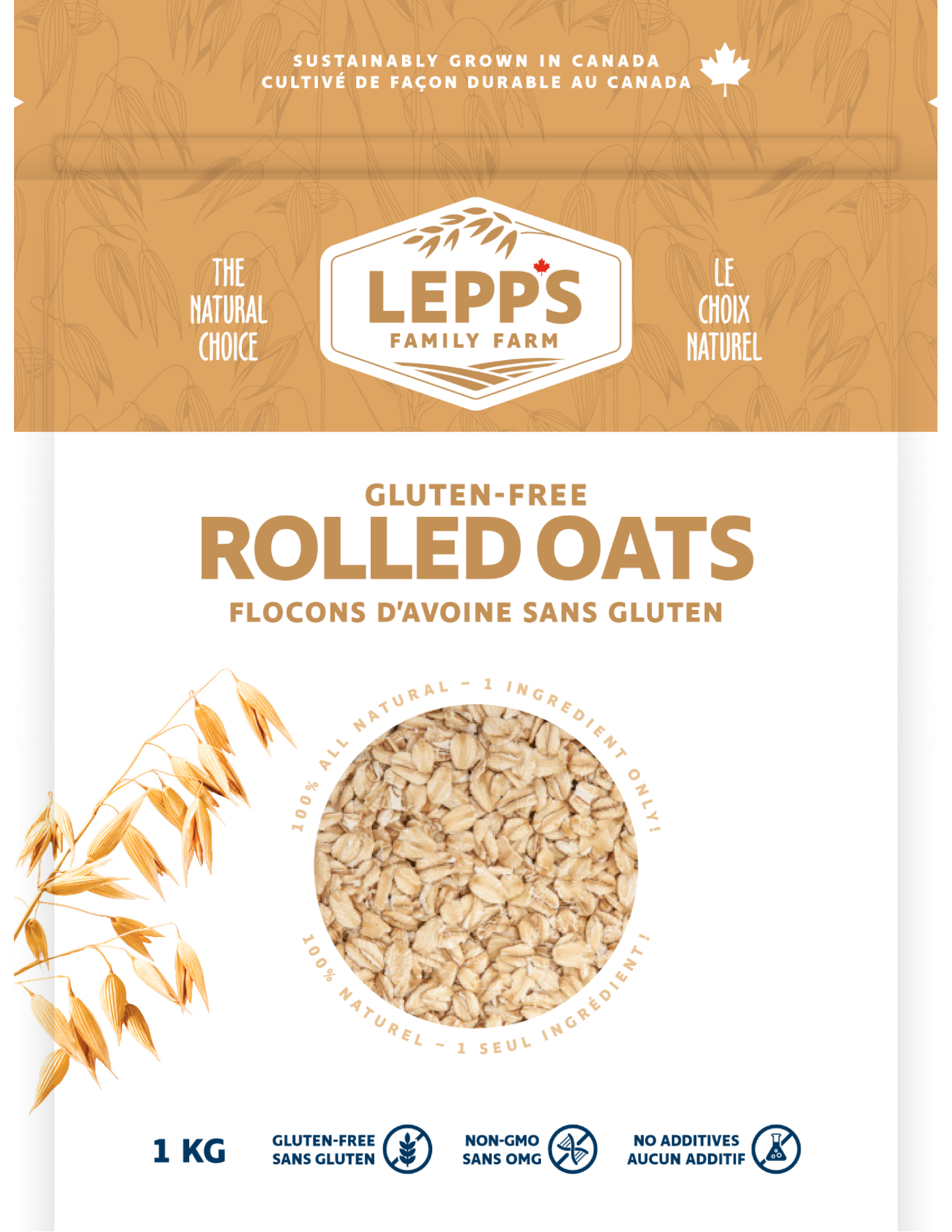 rolled oats bag - lepps family farm
